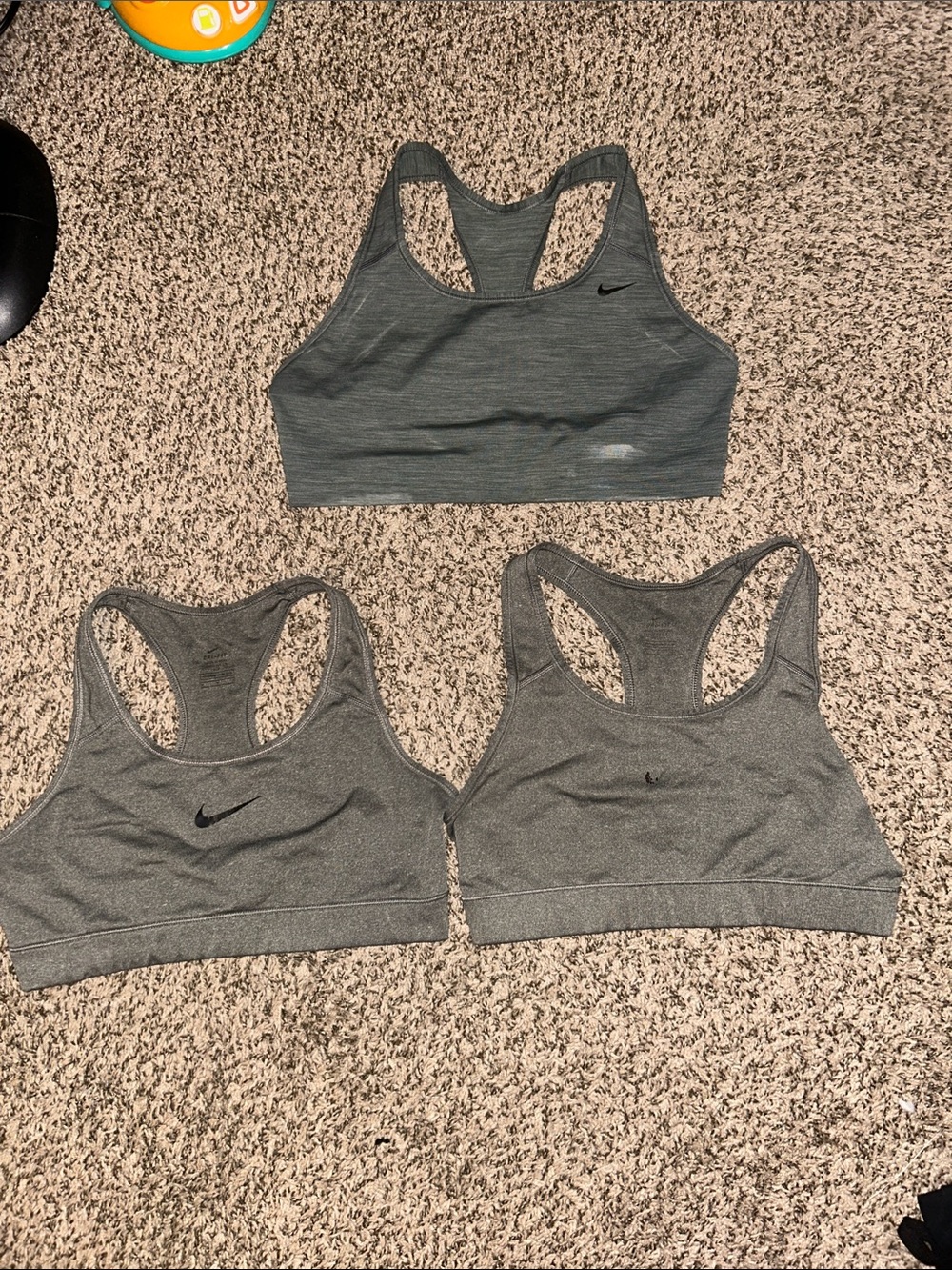 Nike Grey Racerback Sports Bras - Trio Pack